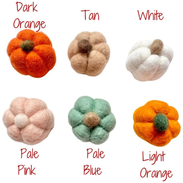 Felt Pumpkin and/or Turkey Toys - Needle Felted Fall Toy - Sold Individually Thanksgiving Montessori Play Cat Nip Playtime - Catnip Kicker - Image 2